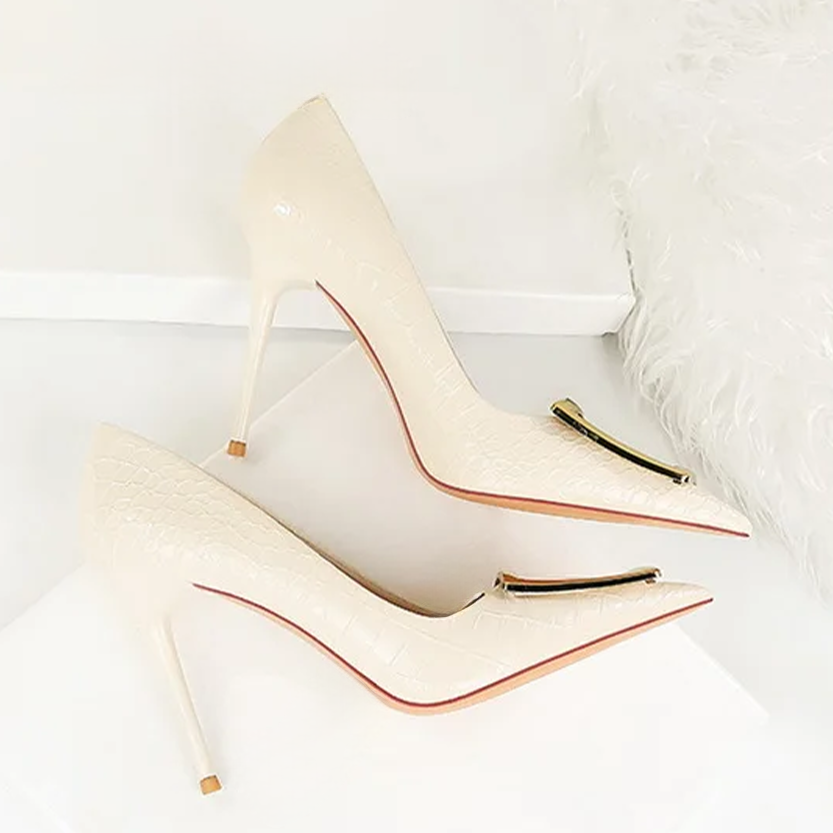 Funki Findz | Shoes | Women's Metal Buckle Pointed Toe Pumps