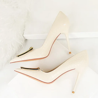 Funki Findz | Shoes | Women's Metal Buckle Pointed Toe Pumps