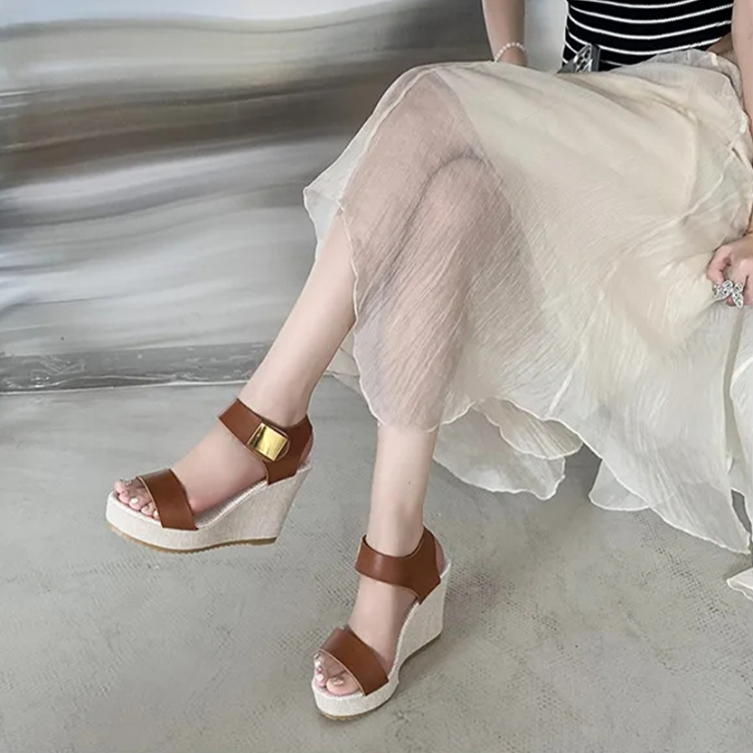 Funki Findz | Shoes | Women's Hign Buckle Strap Wedge Sandal