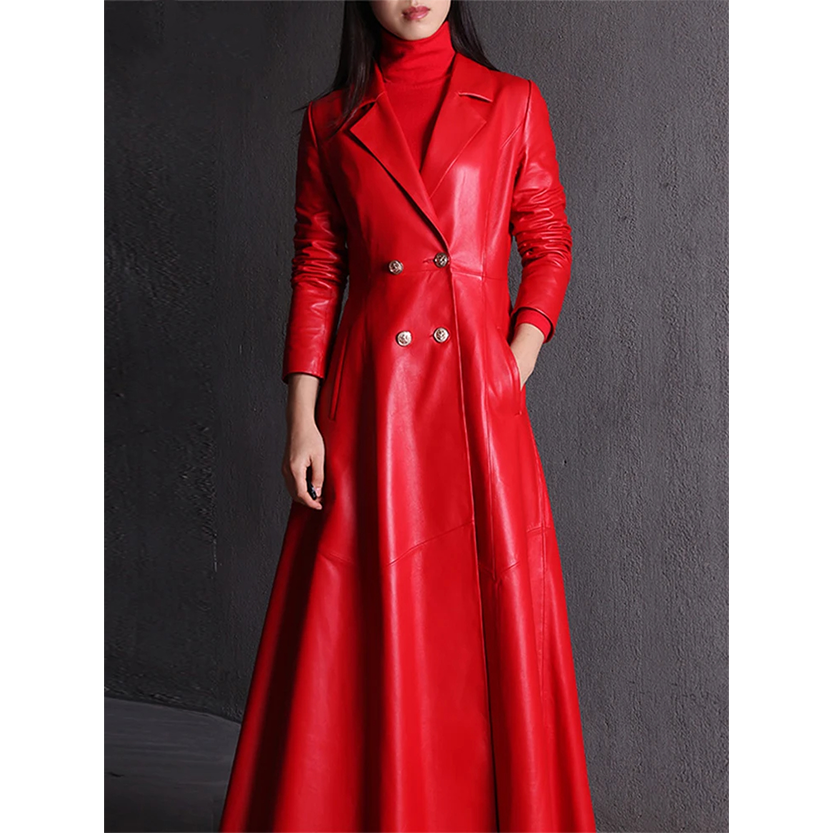 Funki Findz | Jackets | Women's Long Faux Leather Swing Coat