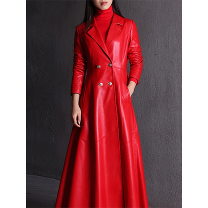 Funki Findz | Jackets | Women's Long Faux Leather Swing Coat