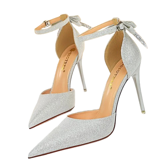 Funki Findz | Shoes | Women's Glitter Bow Knot Strappy Heels