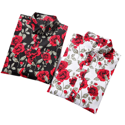 Funki Findz | Shirts | Men's Floral Print Long Sleeved Dress Shirt