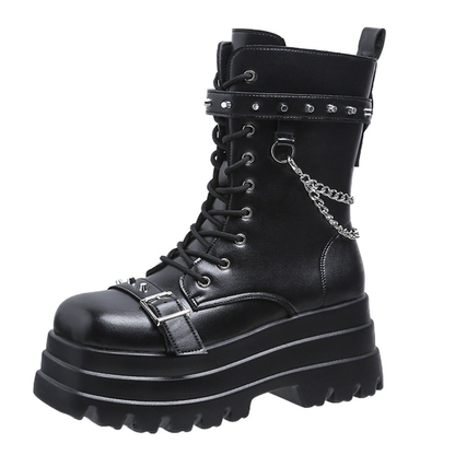 Funki Findz | Boots | Women's Gothic Square Toe Platform Boots