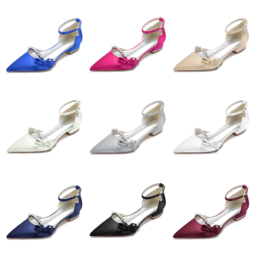 Funki Findz | Shoes | Women's Satin Rhinestones Wedding Flats