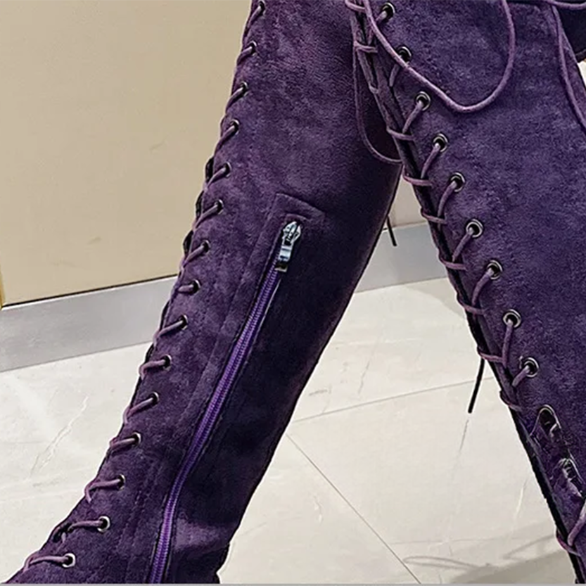Funki Findz | Boots | Women's Over Knee Lace Up Long Boots