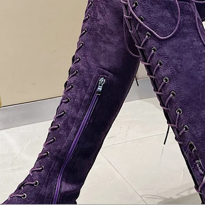 Funki Findz | Boots | Women's Over Knee Lace Up Long Boots