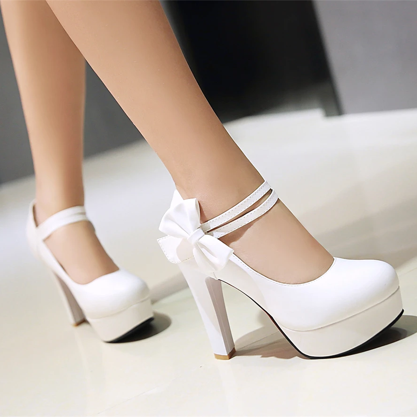 Funki Findz | Shoes | Women's Cute Ankle Bow Wedding Heels
