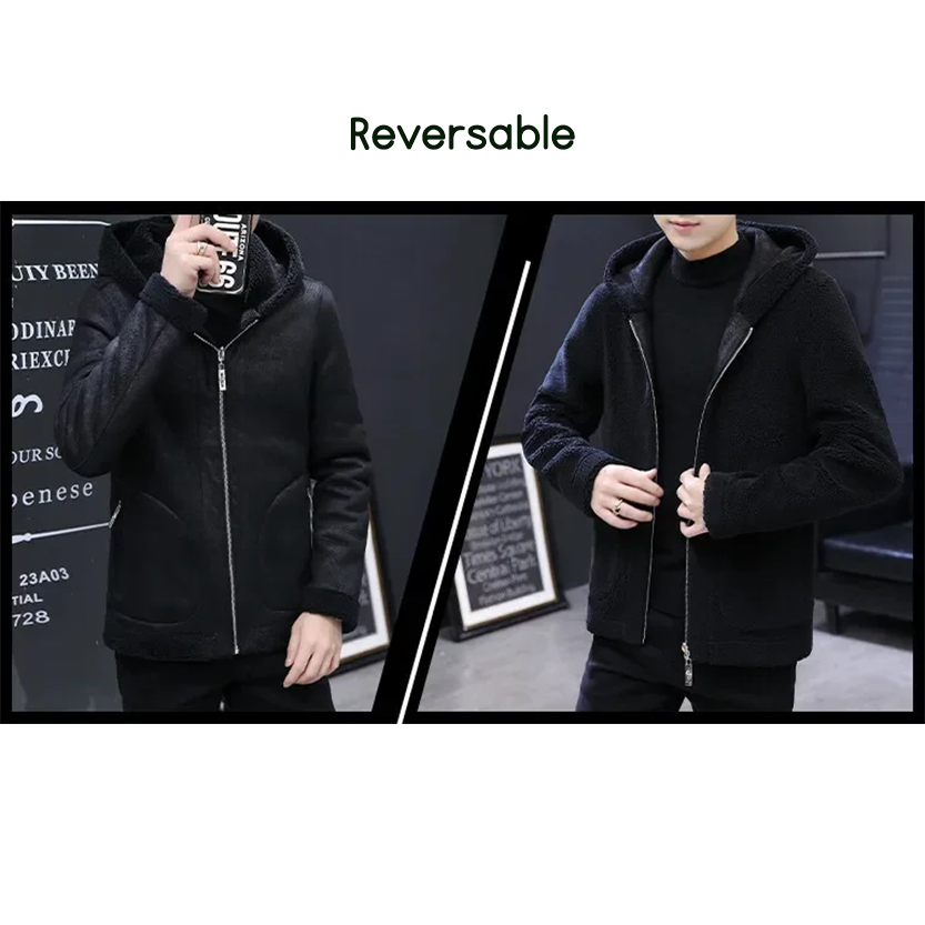 Funki Findz | Jackets | Men's Hooded Winter Faux Leather Jacket