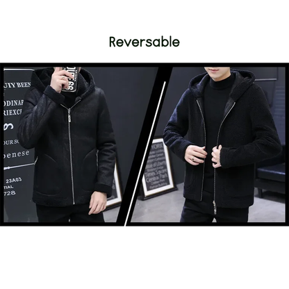 Funki Findz | Jackets | Men's Hooded Winter Faux Leather Jacket