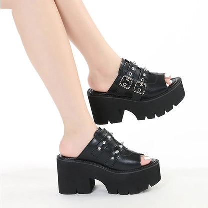 Funki Findz | Shoes | Women's Gothic Punk High Wedge Heels