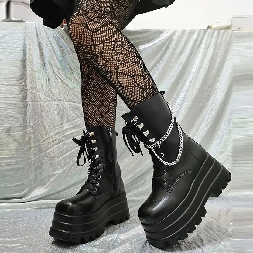 Funki Findz | Boots | Women's Gothic Punk Retro Biker Boots