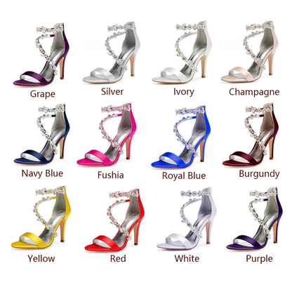 Funki Findz | Shoes | Women's Satin Crystal Bridal Prom Stilettos