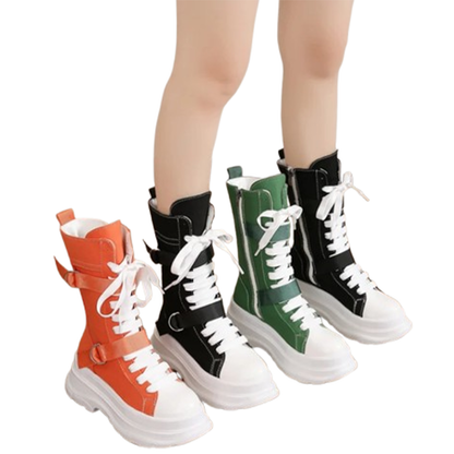 Funki Findz | Boots | Women's Canvas Chunky Platform Boots