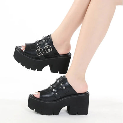 Funki Findz | Shoes | Women's Gothic Punk High Wedge Heels