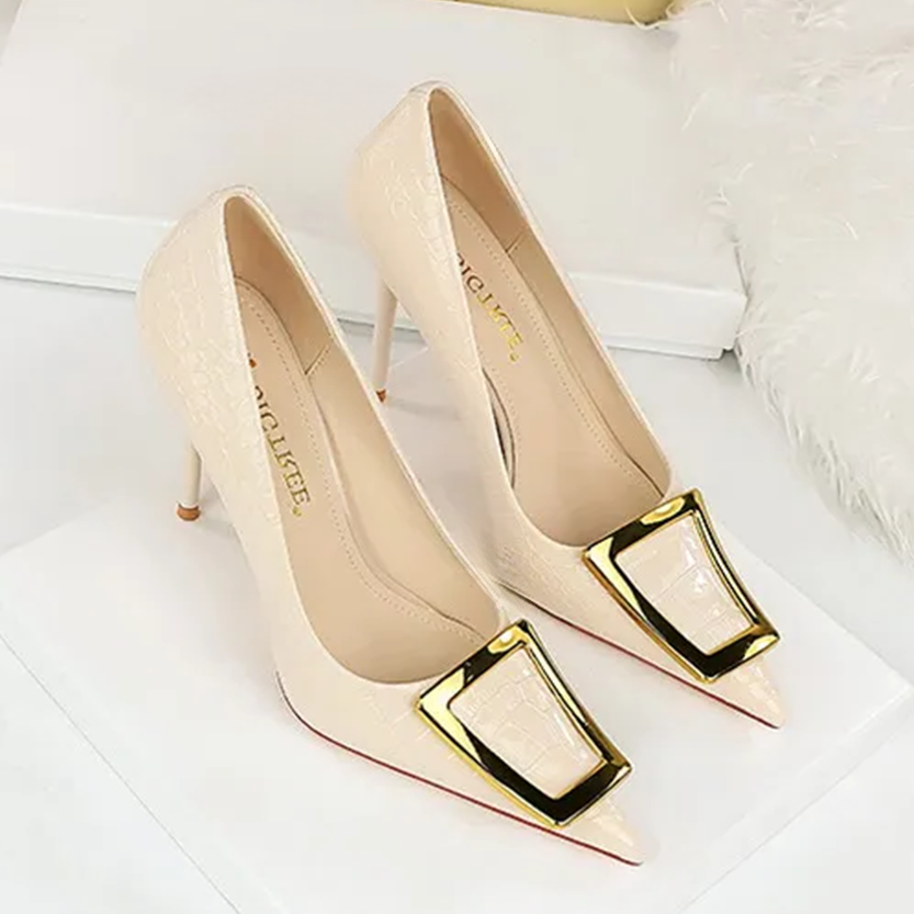 Funki Findz | Shoes | Women's Metal Buckle Pointed Toe Pumps