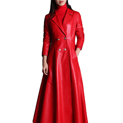 Funki Findz | Jackets | Women's Long Faux Leather Swing Coat