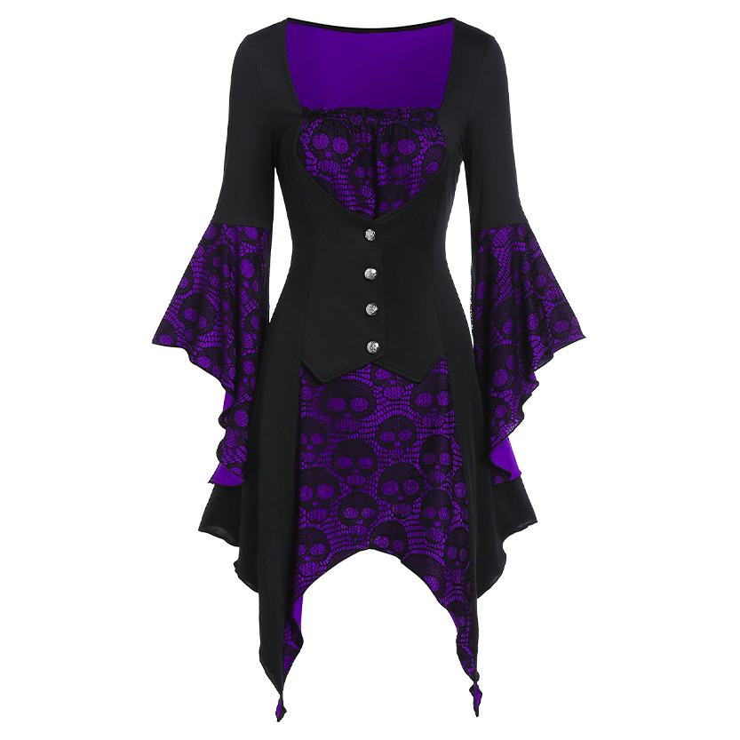 Funki Findz | Shirts | Women's Steampunk Skull Design Tunic Top