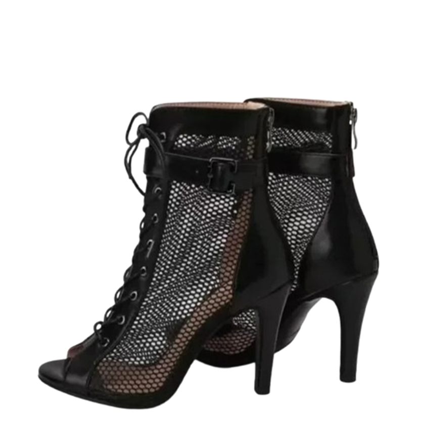 Funki Findz | Boots | Women's Mesh Lace Up Buckle Ankle Boots