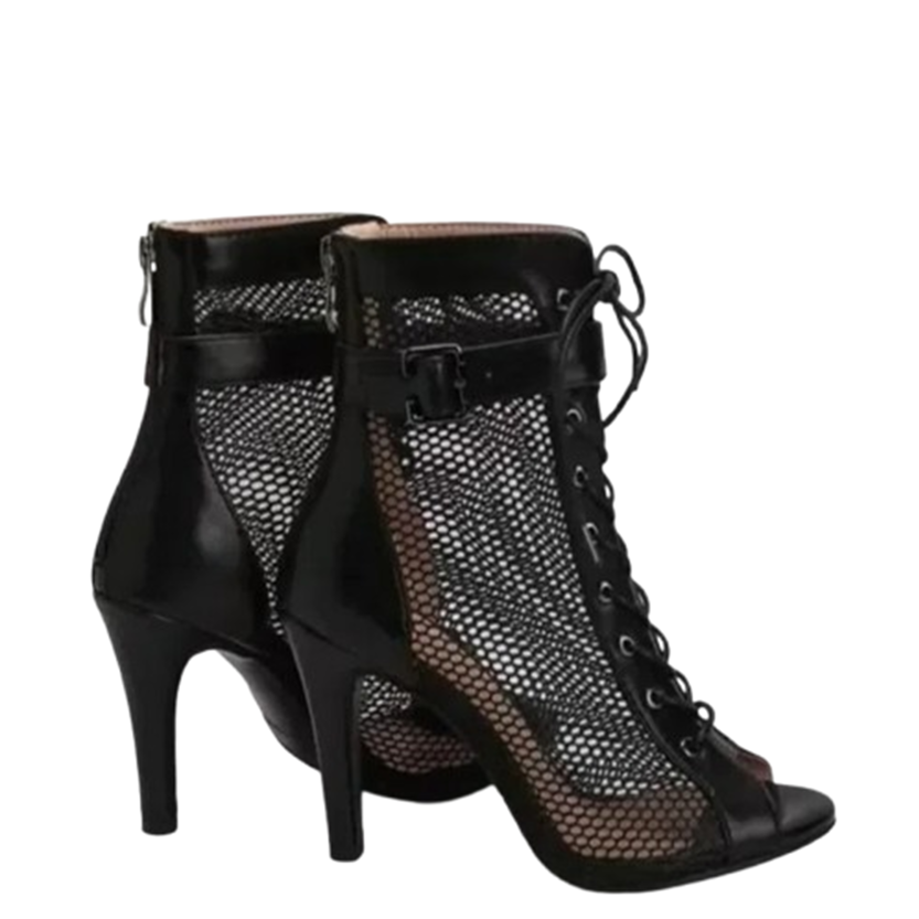 Funki Findz | Boots | Women's Mesh Lace Up Buckle Ankle Boots