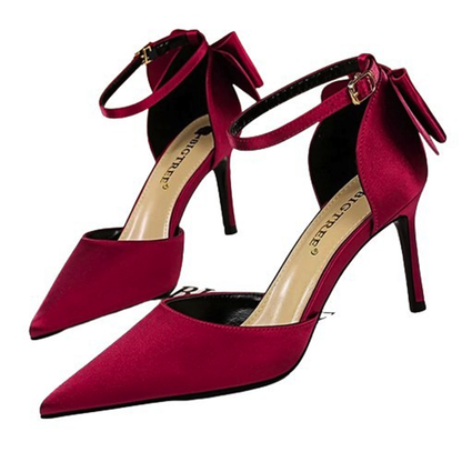 Funki Findz | Shoes | Women's Elegant Silk Bow Stiletto Pumps