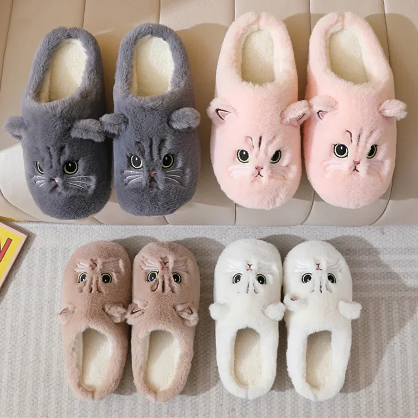 Funki Findz | Shoes | Women's Cute Cozy Cartoon Cat Slippers