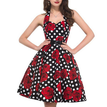 Funki Findz | Dresses | Women's Polka Dot Swing Halter Dress