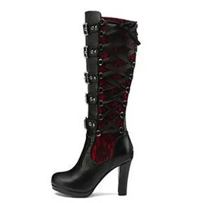Funki Findz | Boots | Women's Ribbon Lace Up Platform Boots