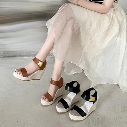 Funki Findz | Shoes | Women's Hign Buckle Strap Wedge Sandal