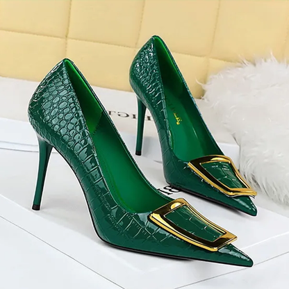 Funki Findz | Shoes | Women's Metal Buckle Pointed Toe Pumps