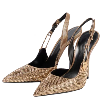 Funki Findz | Shoes | Women's Metallic Beaded High Slingbacks