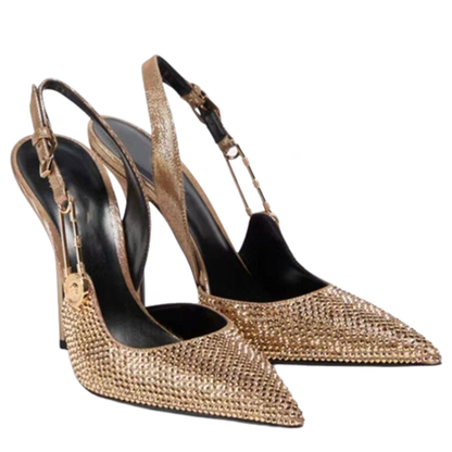 Funki Findz | Shoes | Women's Metallic Beaded High Slingbacks