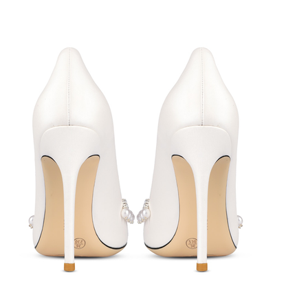 Funki Findz | Shoes | Women's Pearl Leather Wedding Stilettos