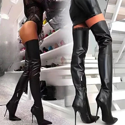 Funki Findz | Boots | Women's Luxury Thigh High Stiletto Boots