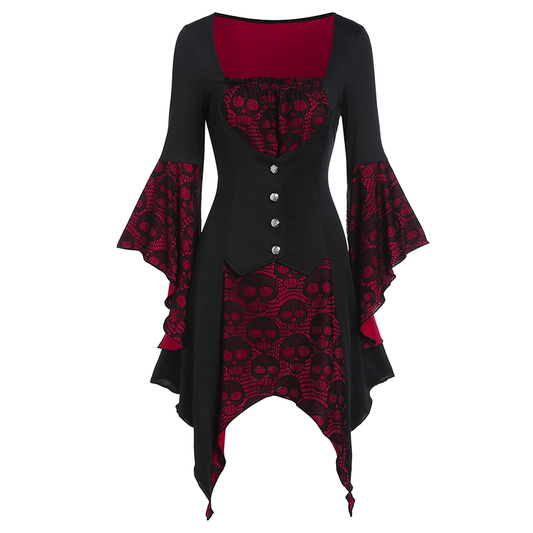 Funki Findz | Shirts | Women's Steampunk Skull Design Tunic Top