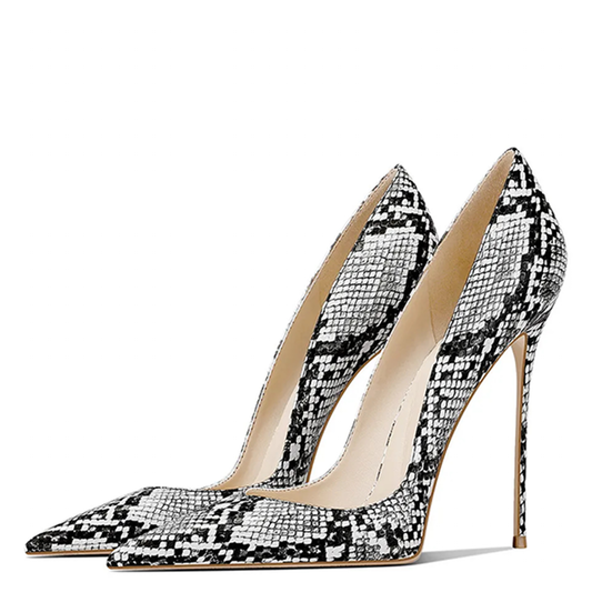 Funki Findz | Shoes | Women's Snake Skin Pattern High Stilettos