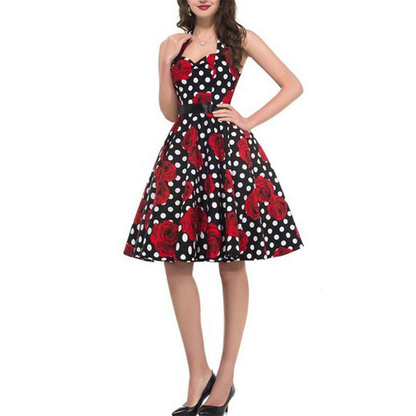 Funki Findz | Dresses | Women's Polka Dot Swing Halter Dress