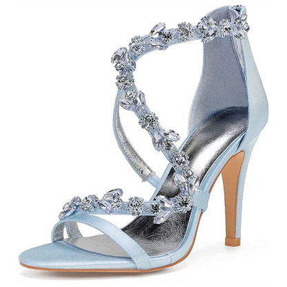 Funki Findz | Shoes | Women's Satin Crystal Bridal Prom Stilettos