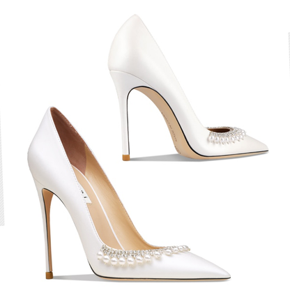 Funki Findz | Shoes | Women's Pearl Leather Wedding Stilettos