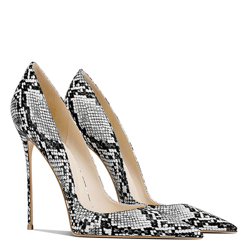 Funki Findz | Shoes | Women's Snake Skin Pattern High Stilettos