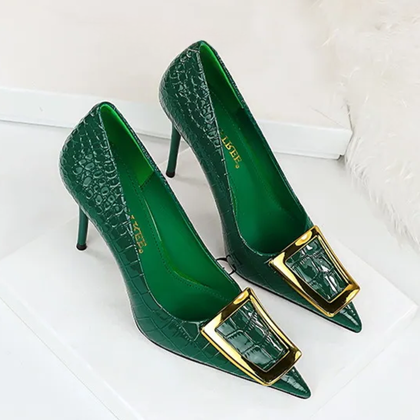 Funki Findz | Shoes | Women's Metal Buckle Pointed Toe Pumps