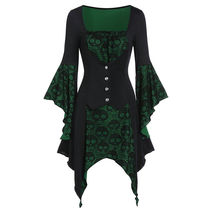 Funki Findz | Shirts | Women's Steampunk Skull Design Tunic Top