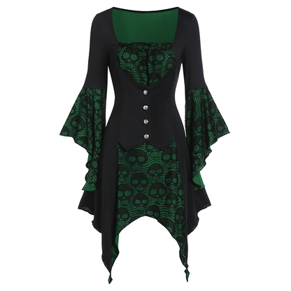 Funki Findz | Shirts | Women's Steampunk Skull Design Tunic Top