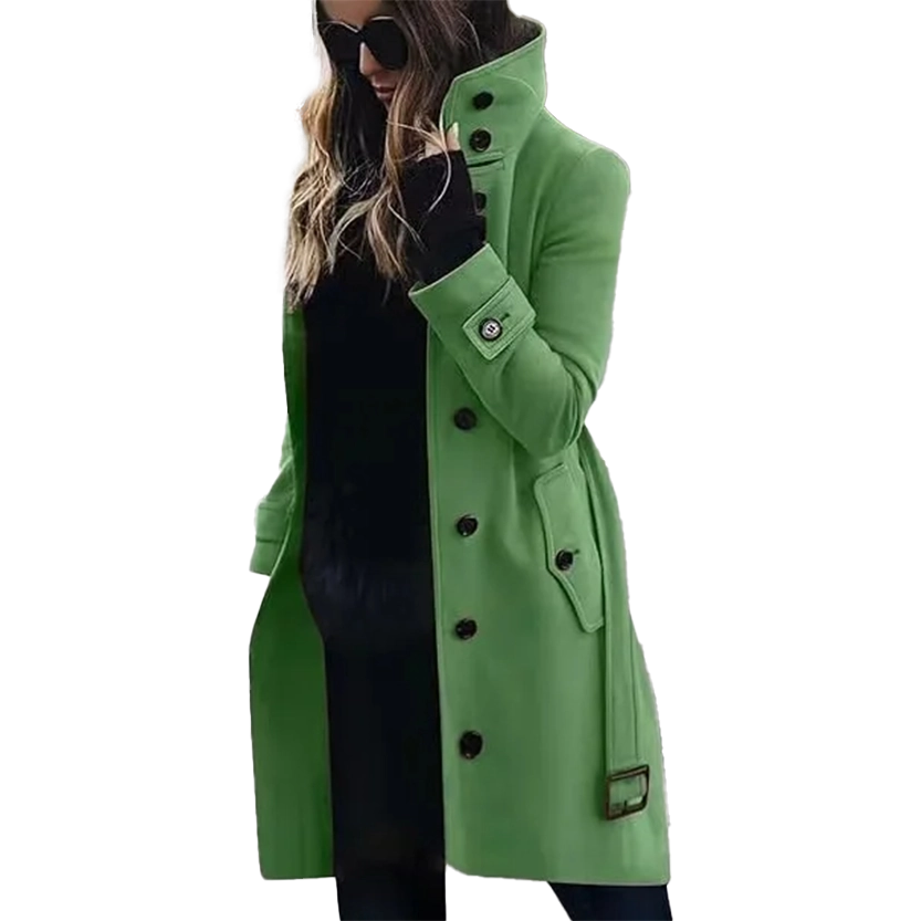 Funki Findz | Jackets | Women's Wool Blend Stand Collar Coat