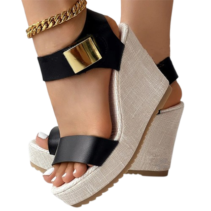 Funki Findz | Shoes | Women's Hign Buckle Strap Wedge Sandal