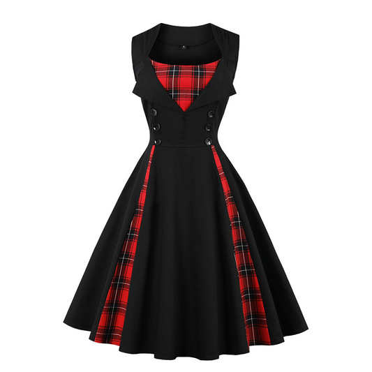 Funki Findz | Dresses | Women's Gothic Plaid Vintage Dress