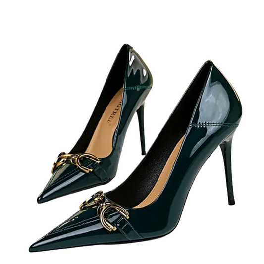 Funki Findz | Shoes | Women's Patent Leather Buckle Toe Pumps