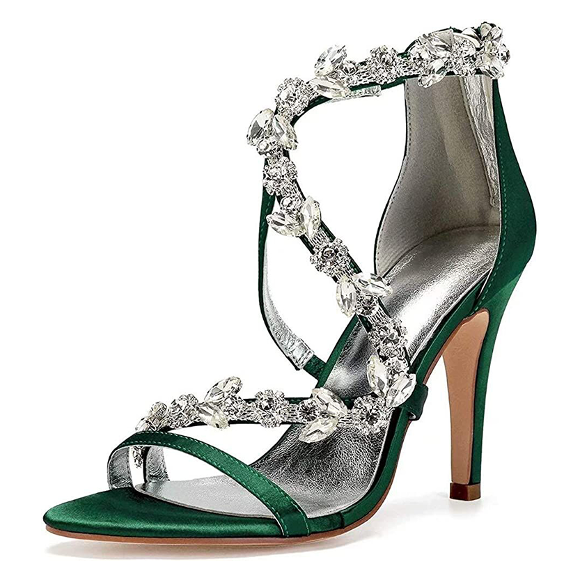 Funki Findz | Shoes | Women's Satin Crystal Bridal Prom Stilettos
