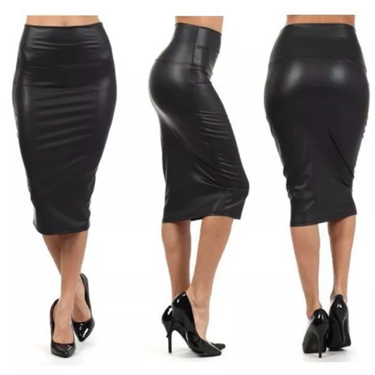 Funki Findz | Skirts | Women's Faux Leather Fitted Pencil Skirts