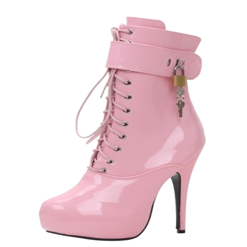 Funki Findz | Boots | Women's Padlock High Stiletto Ankle Boots